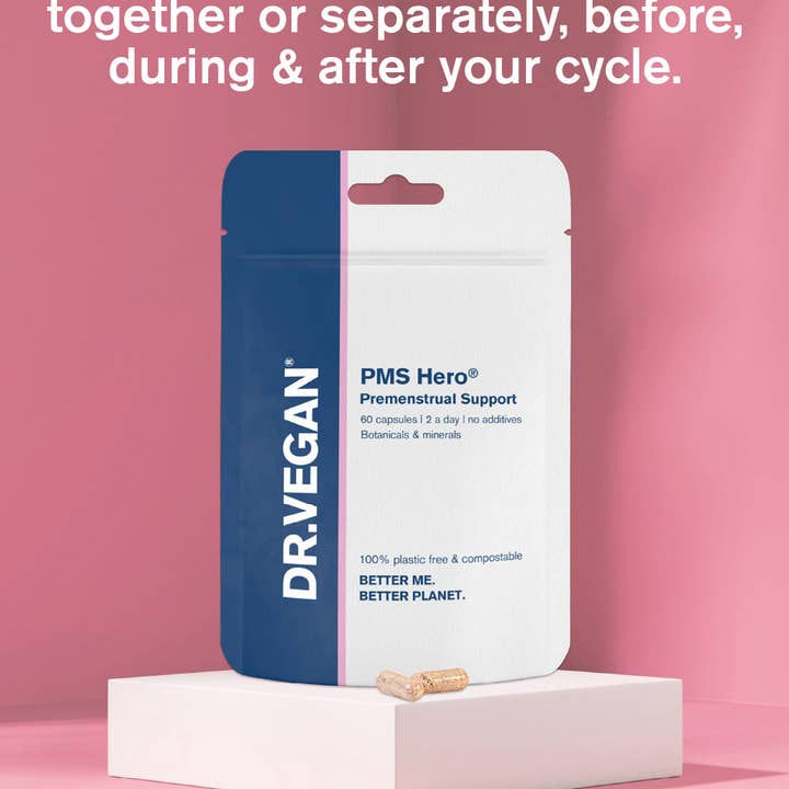 DR. VEGAN - PMS Hero® | 60 Capsules | Relieves PMS Symptoms | Natural