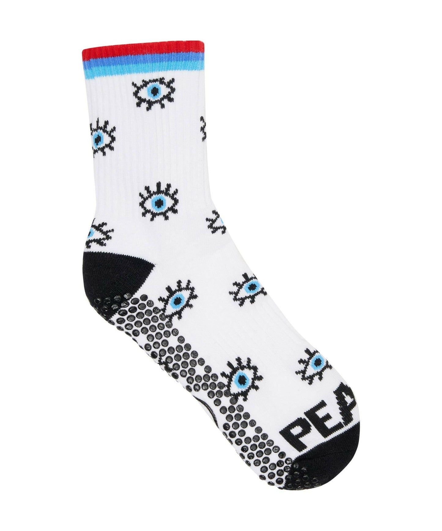 Crew Non Slip Grip Socks - "Love & Peace"