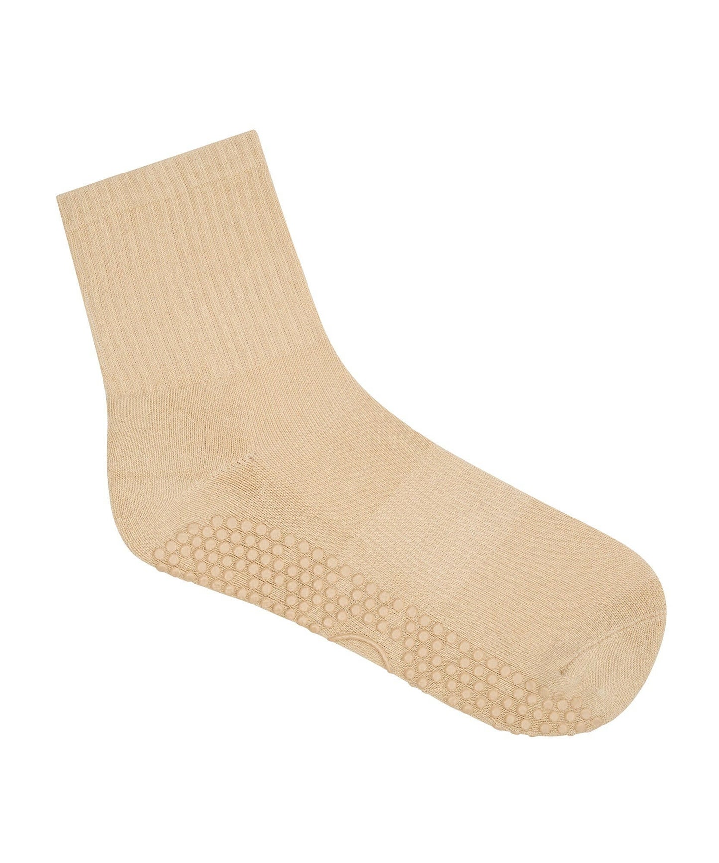 Crew Non Slip Grip Socks - Almond