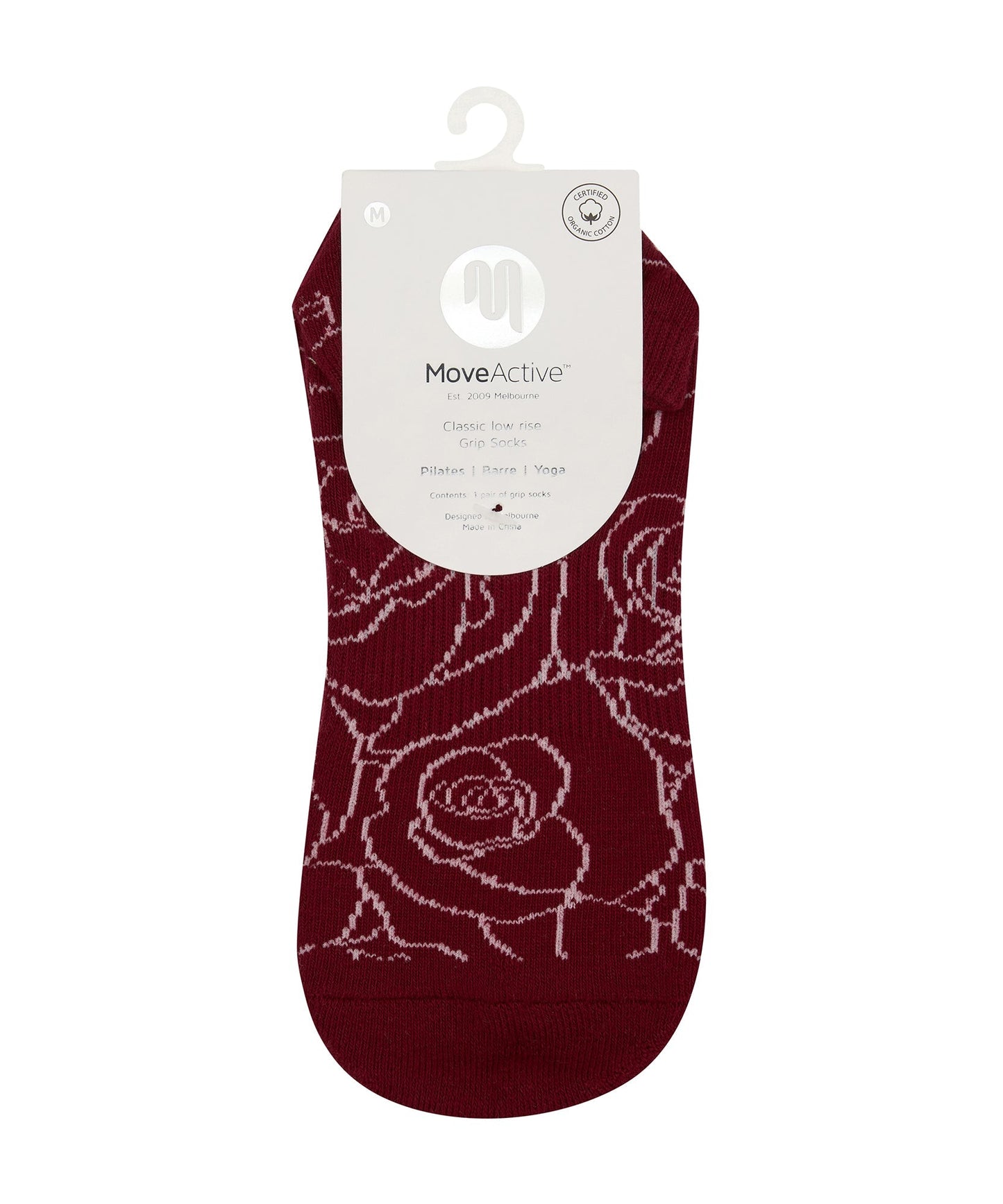 Classic Low Rise Grip Socks - Rose Garden