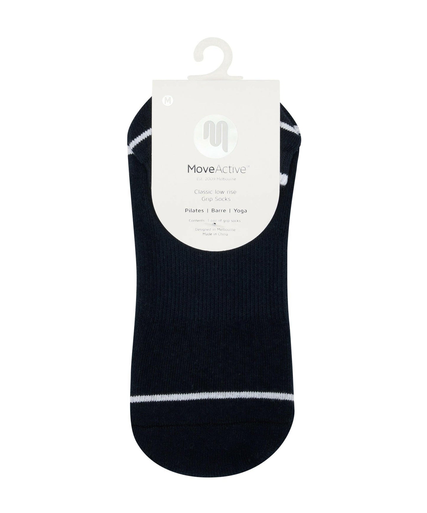 Men's Classic Low Rise Grip Socks - Navy Stripe