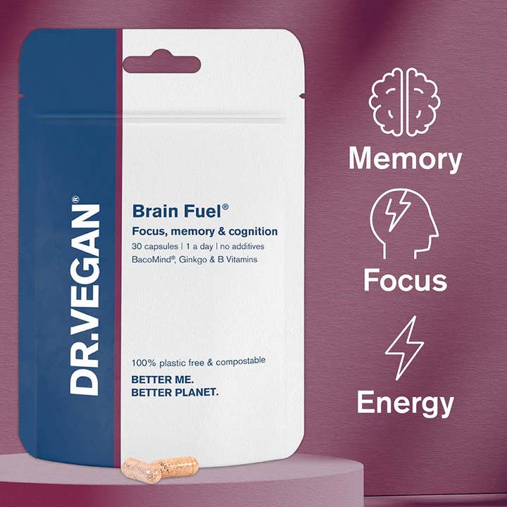 DR. VEGAN - Brain FuelÂ® | 30 Capsules | Memory, Concentration & Focus