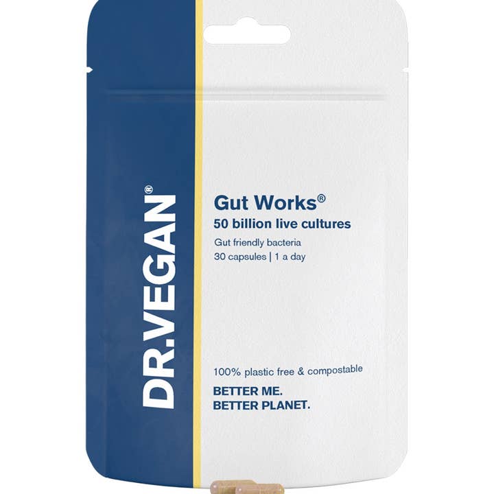 DR. VEGAN - Gut Works® | 30 Capsules | Pre & Probiotic | 50 Billion CFU