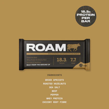 Roam Food Grass-Fed Beef Bar - Apricot & Hazelnut