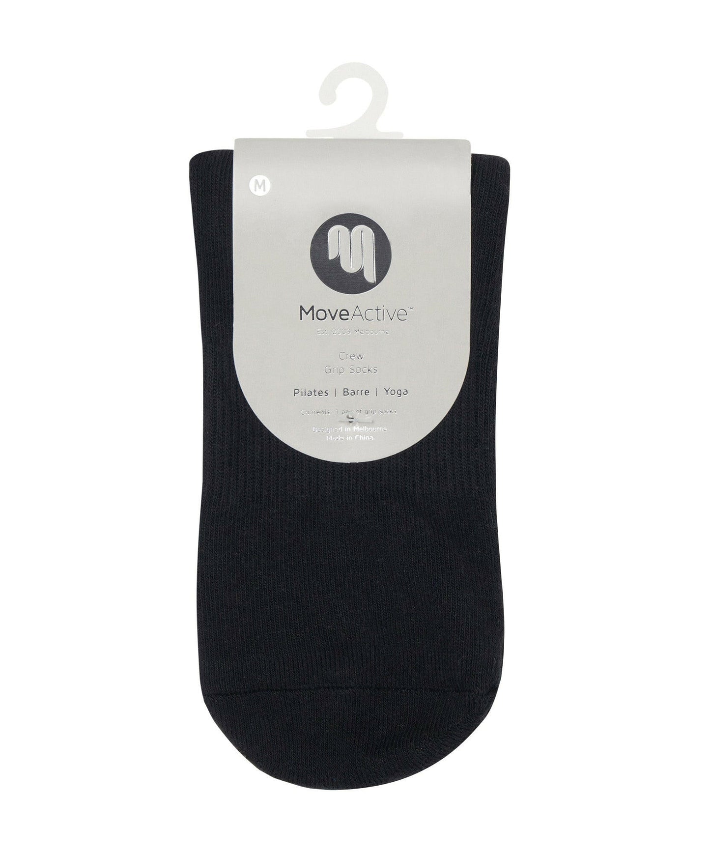 Men's Crew Non Slip Grip Socks - Black & Green
