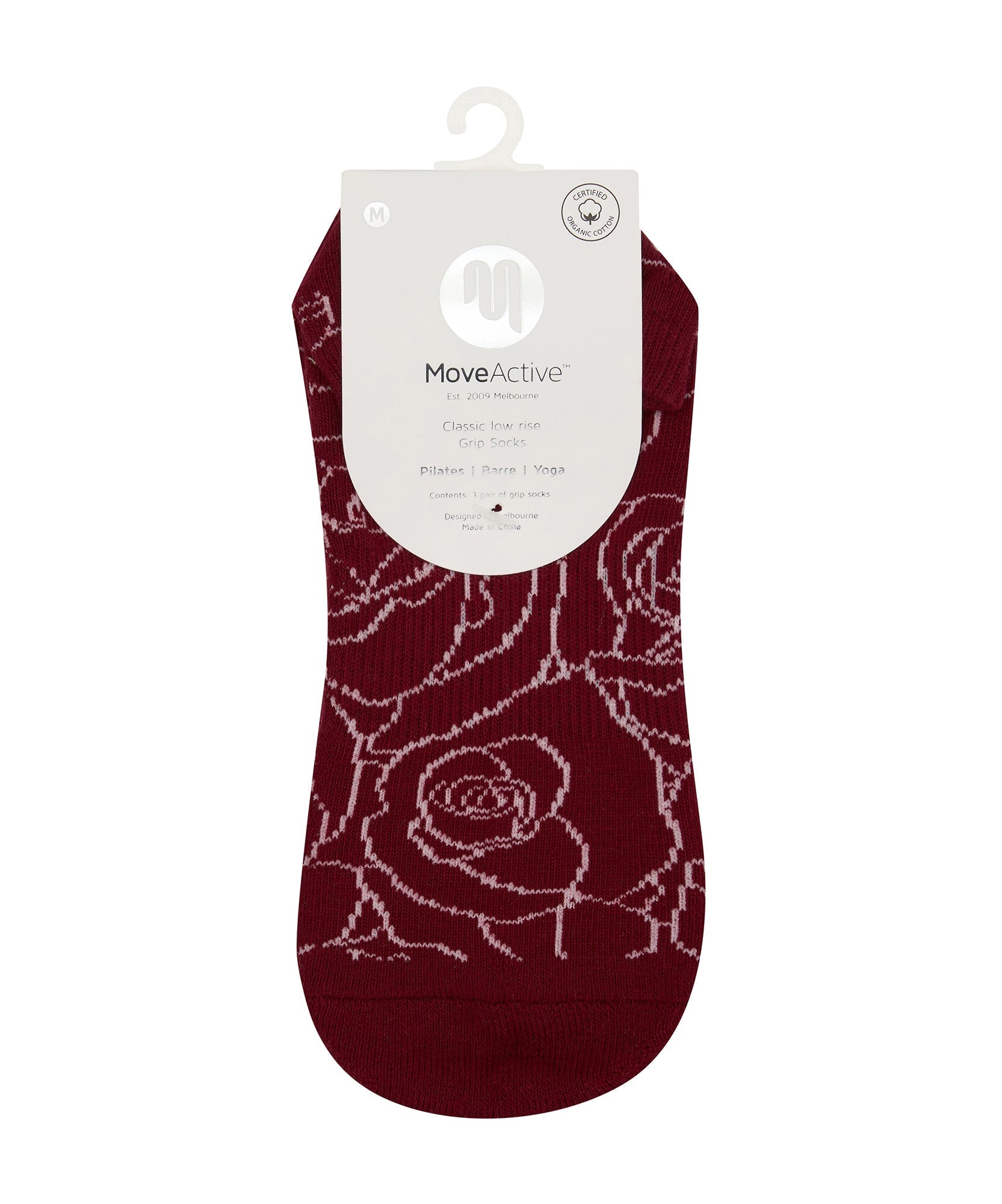 Classic Low Rise Grip Socks - Rose Garden