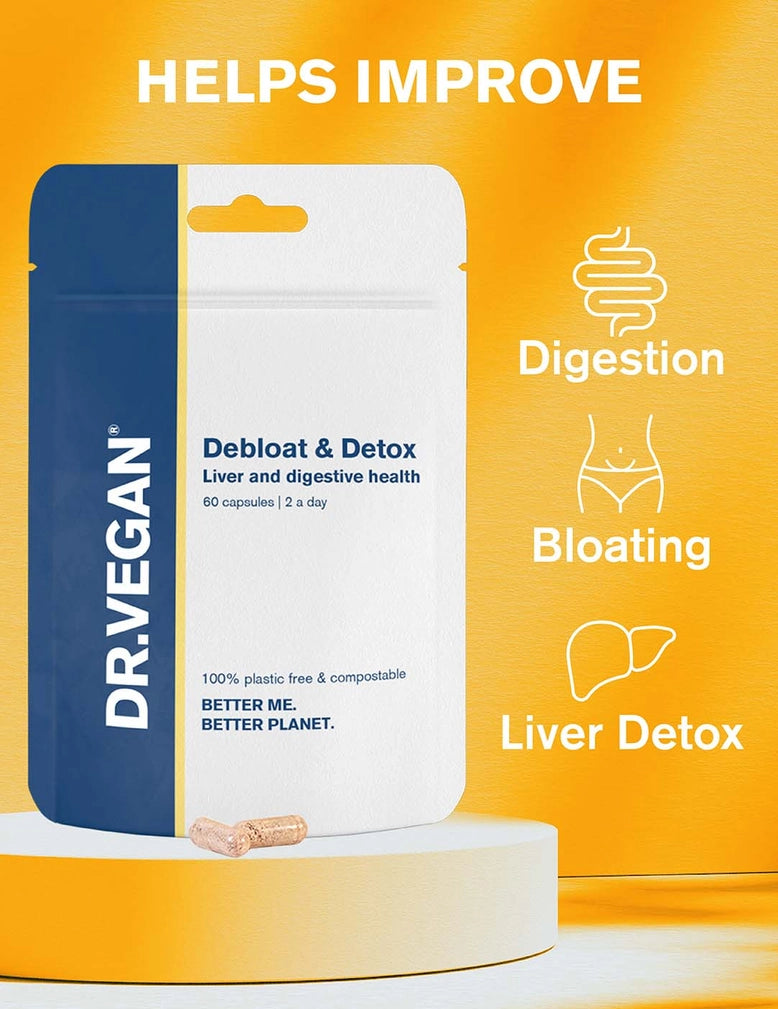 DR. VEGAN - Debloat & Detox | 60 Capsules | Liver Detox | Milk Thistle