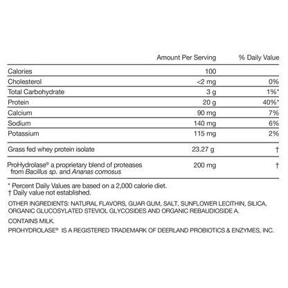 Momentous Grass Fed Whey Protein Isolate Powder - Vanilla