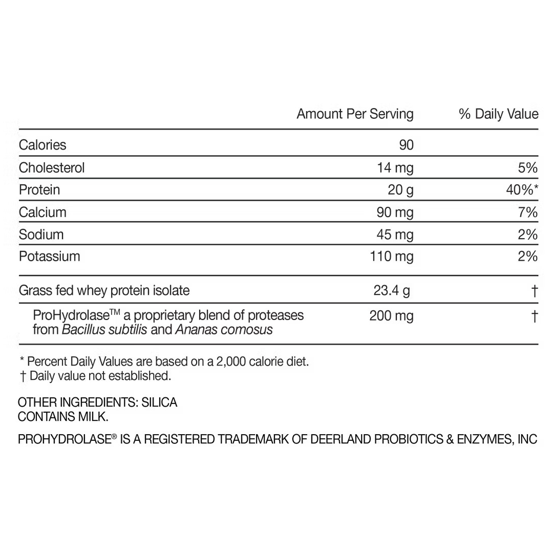 Momentous Grass Fed Whey Protein Isolate Powder - Unflavoured