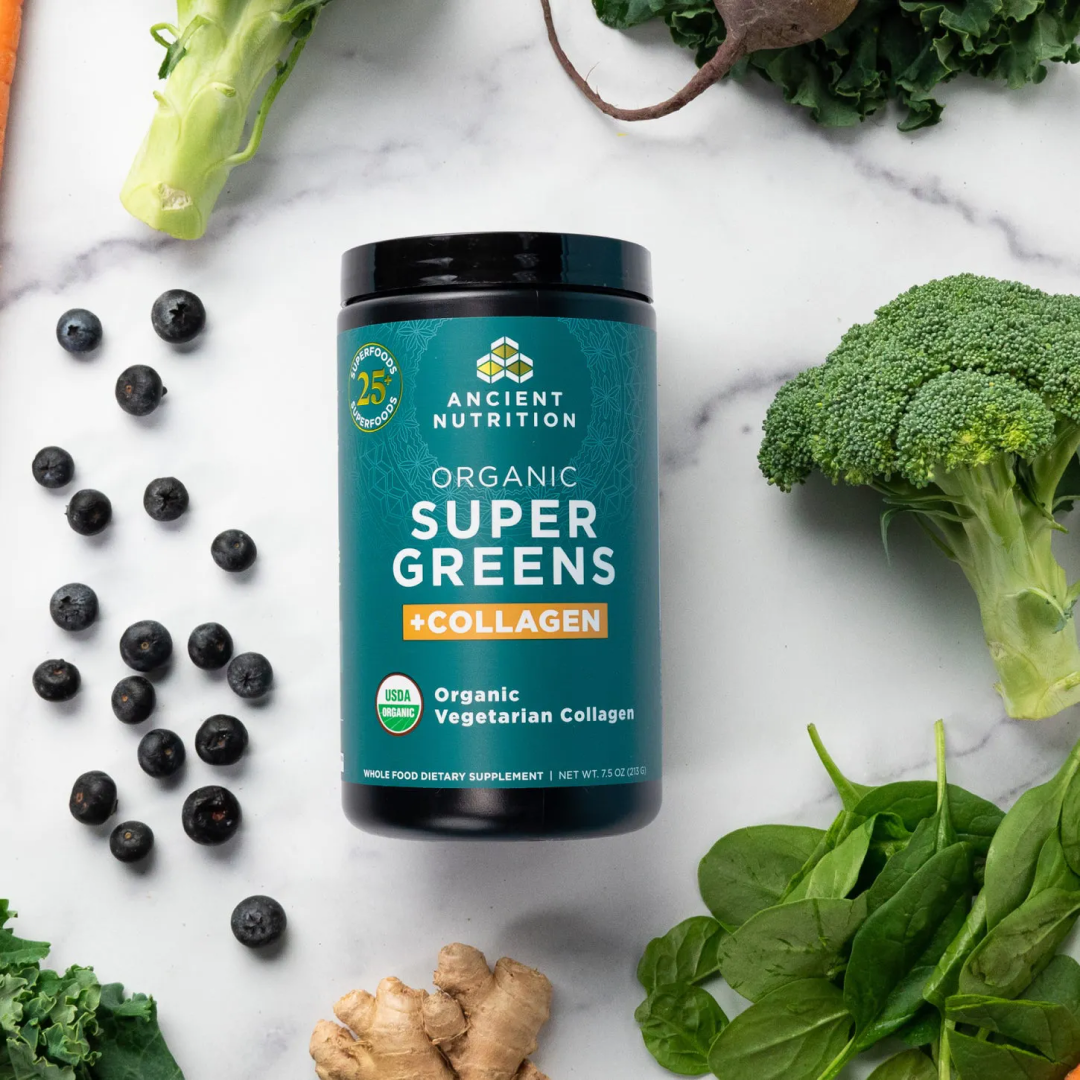 Ancient Nutrition Organic SuperGreens +Collagen Powder