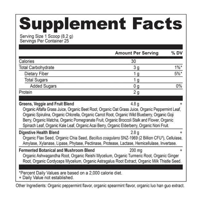 Ancient Nutrition Organic Super Greens - Mint