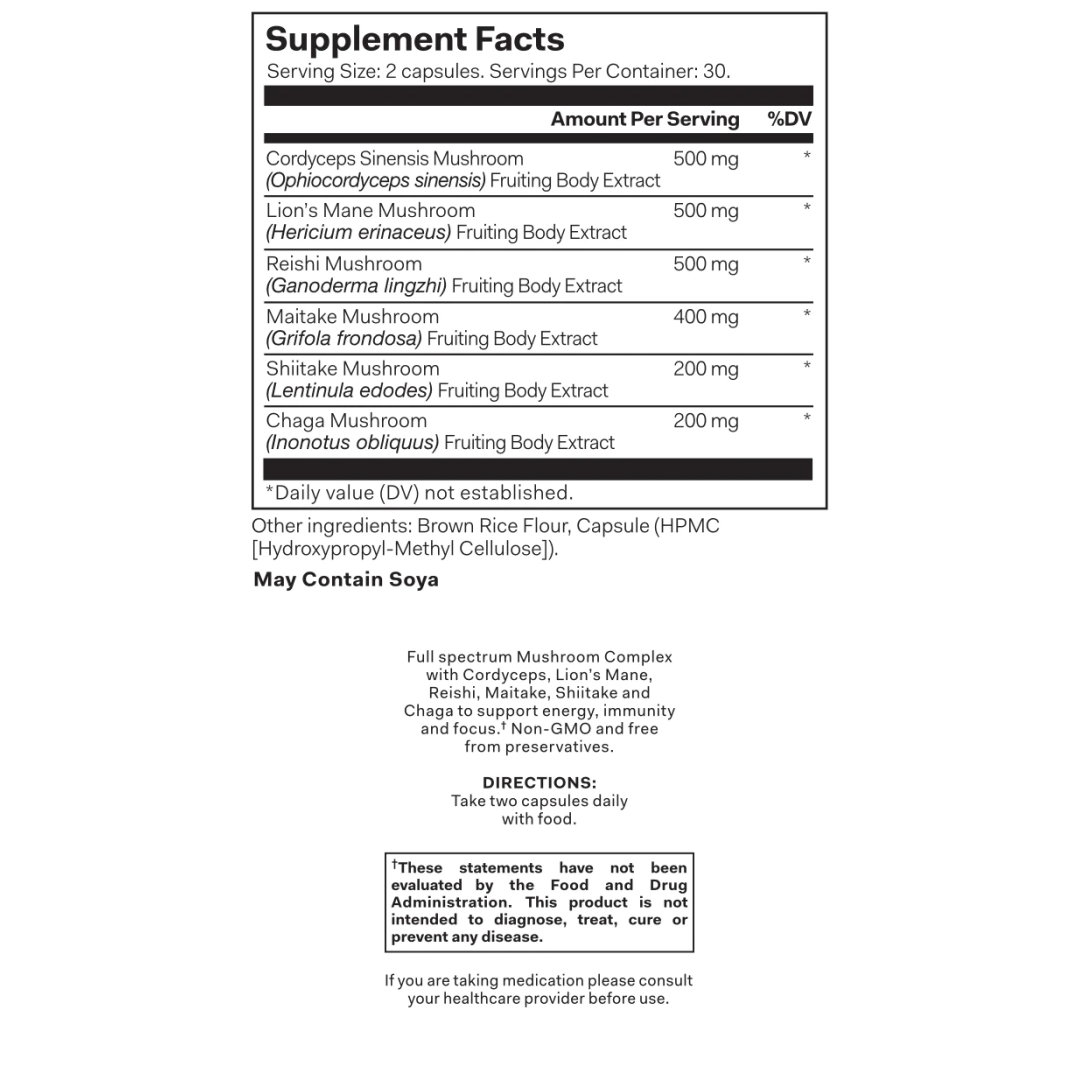 Multivitamin Mushroom Complex - The Nue Co.