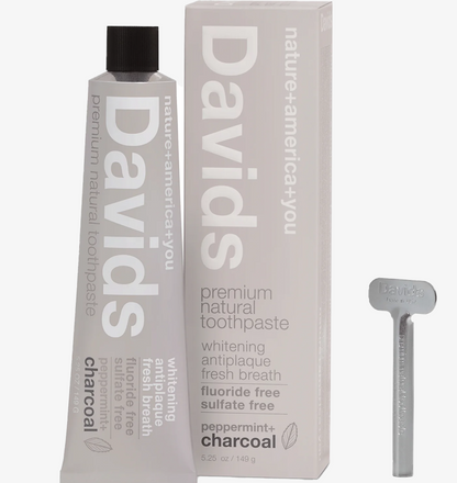 Davids Natural Toothpaste - Charcoal & Peppermint