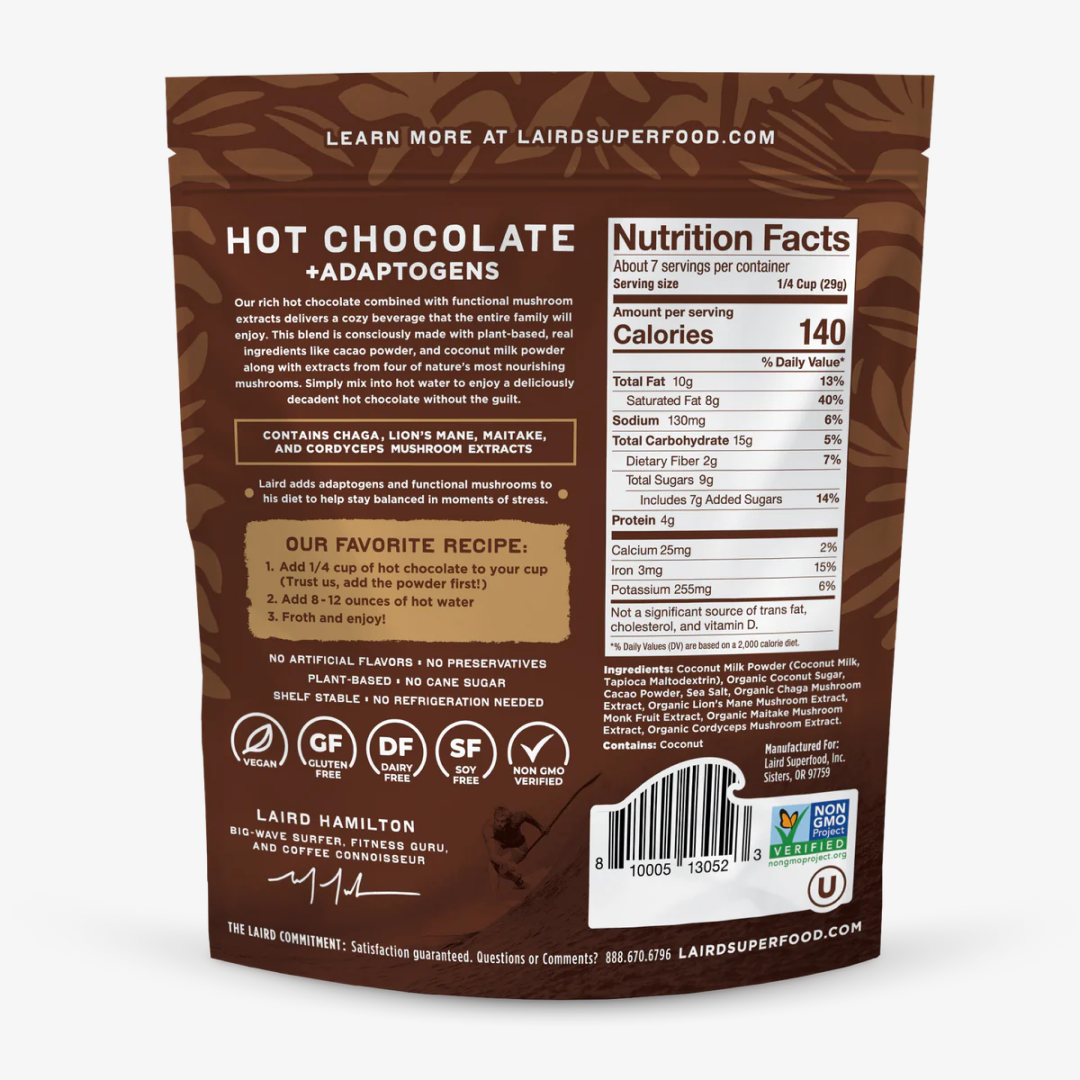 Laird Superfood Hot Chocolate with Adaptogens