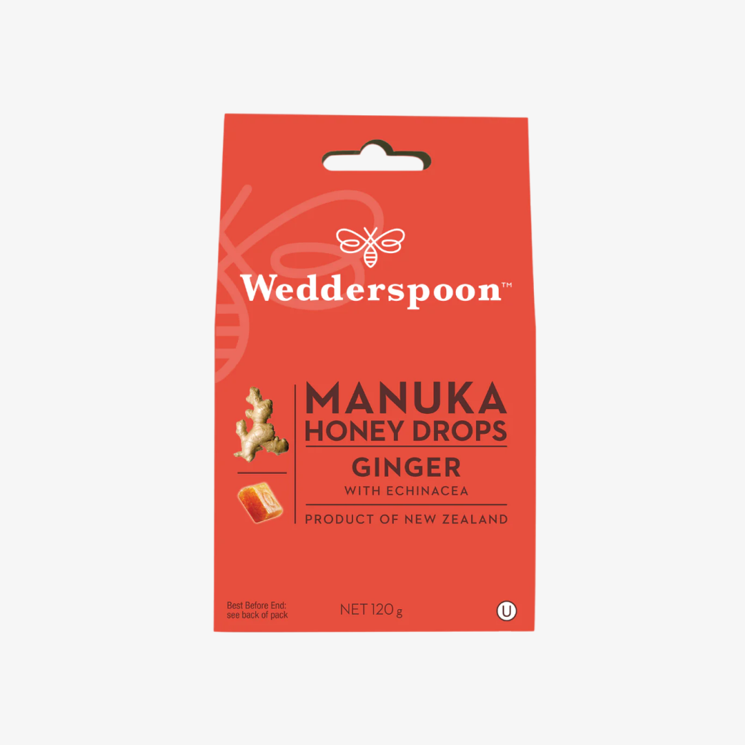 Wedderspoon Natural Manuka Honey Drops - Ginger