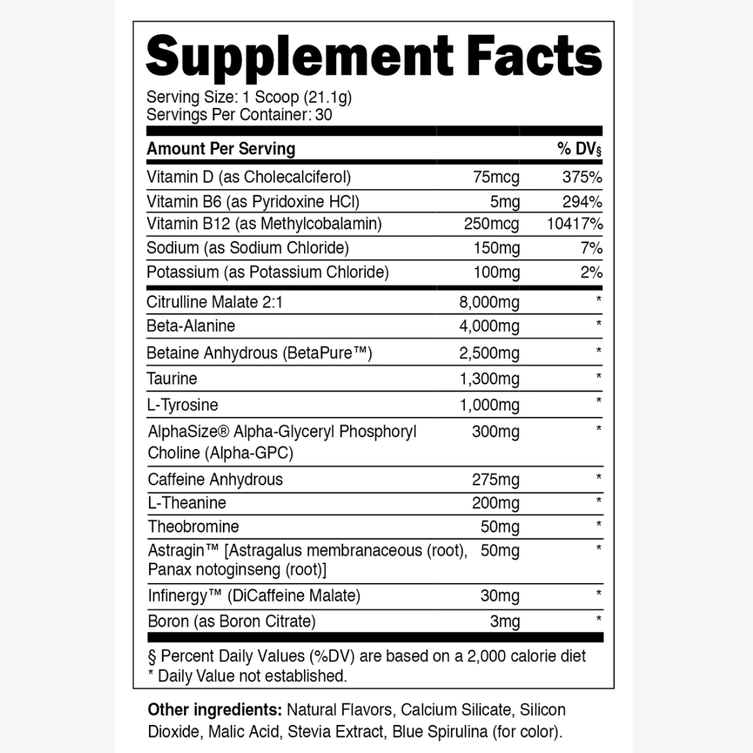 Transparent Labs Black - Pre-Workout Blue Raspberry