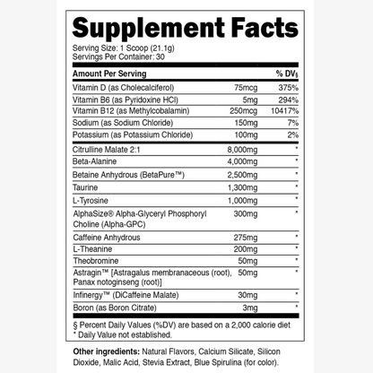 Transparent Labs Black - Pre-Workout Blue Raspberry