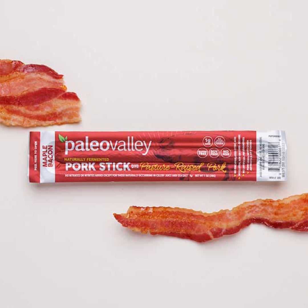 Paleovalley Pasture-Raised Pork Sticks- Maple Bacon