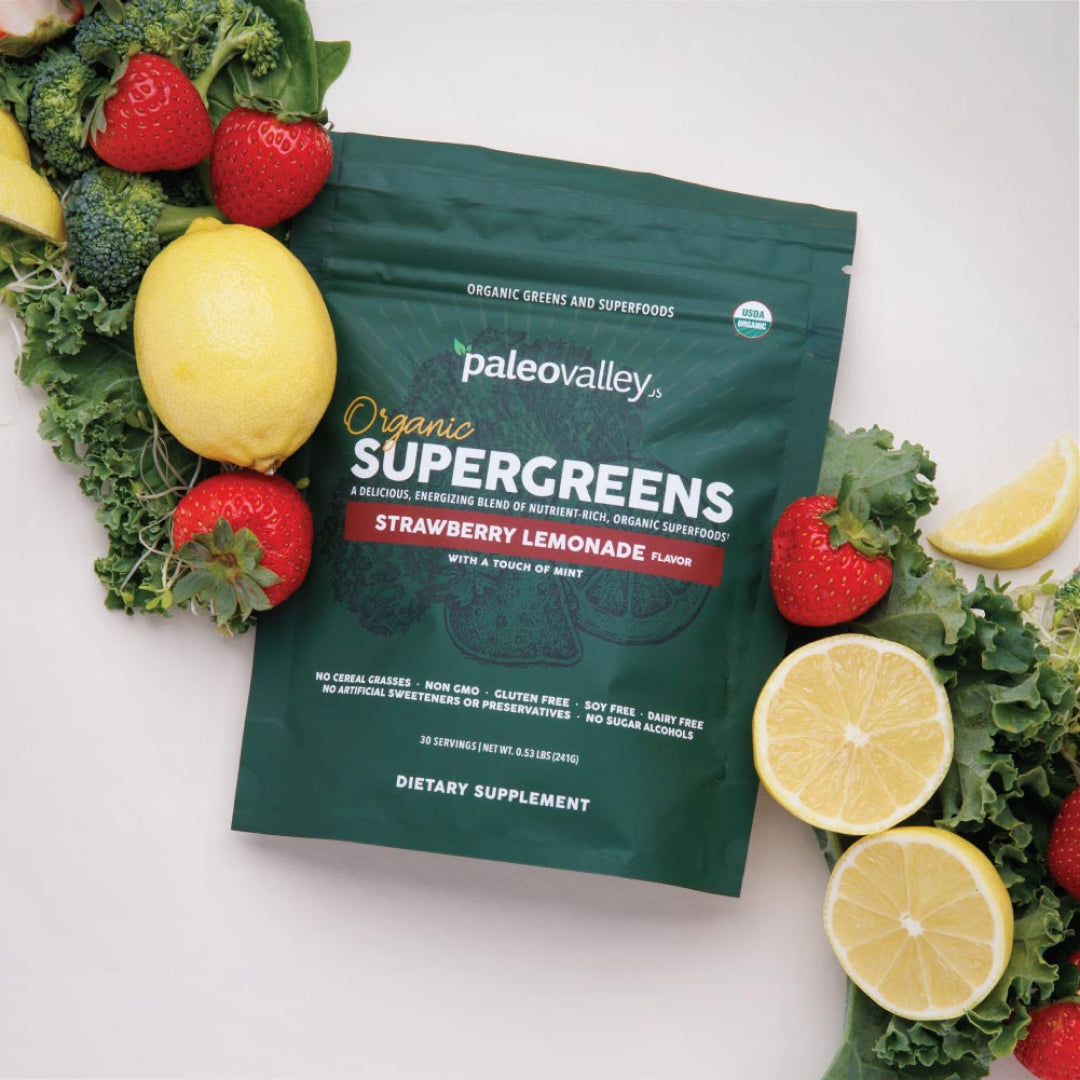 Paleovalley Organic Supergreens- Strawberry Lemonade