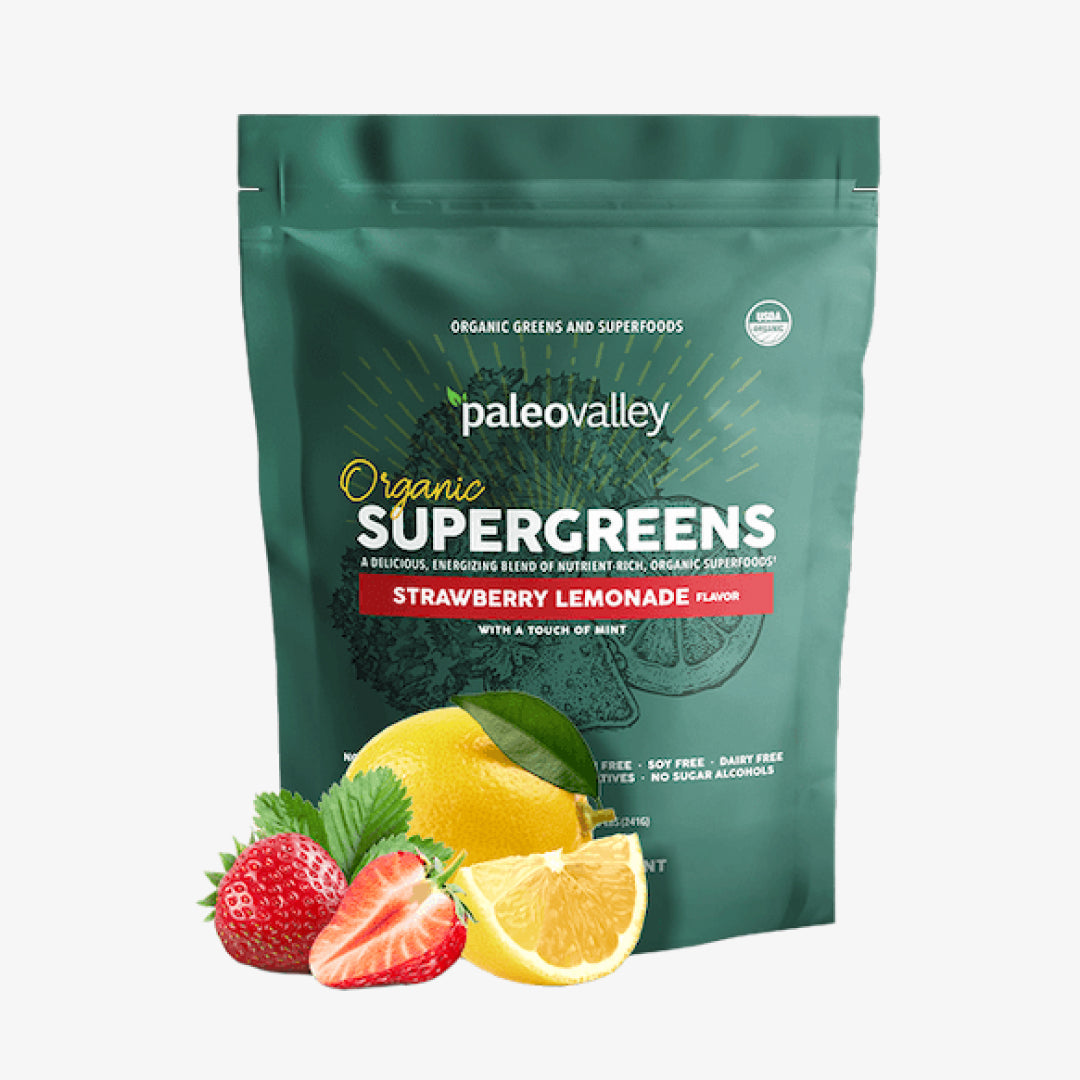 Paleovalley Organic Supergreens- Strawberry Lemonade