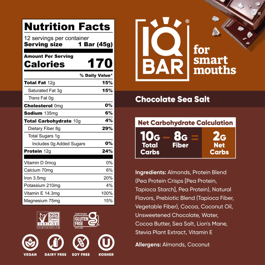 IQ Bar Chocolate Sea Salt