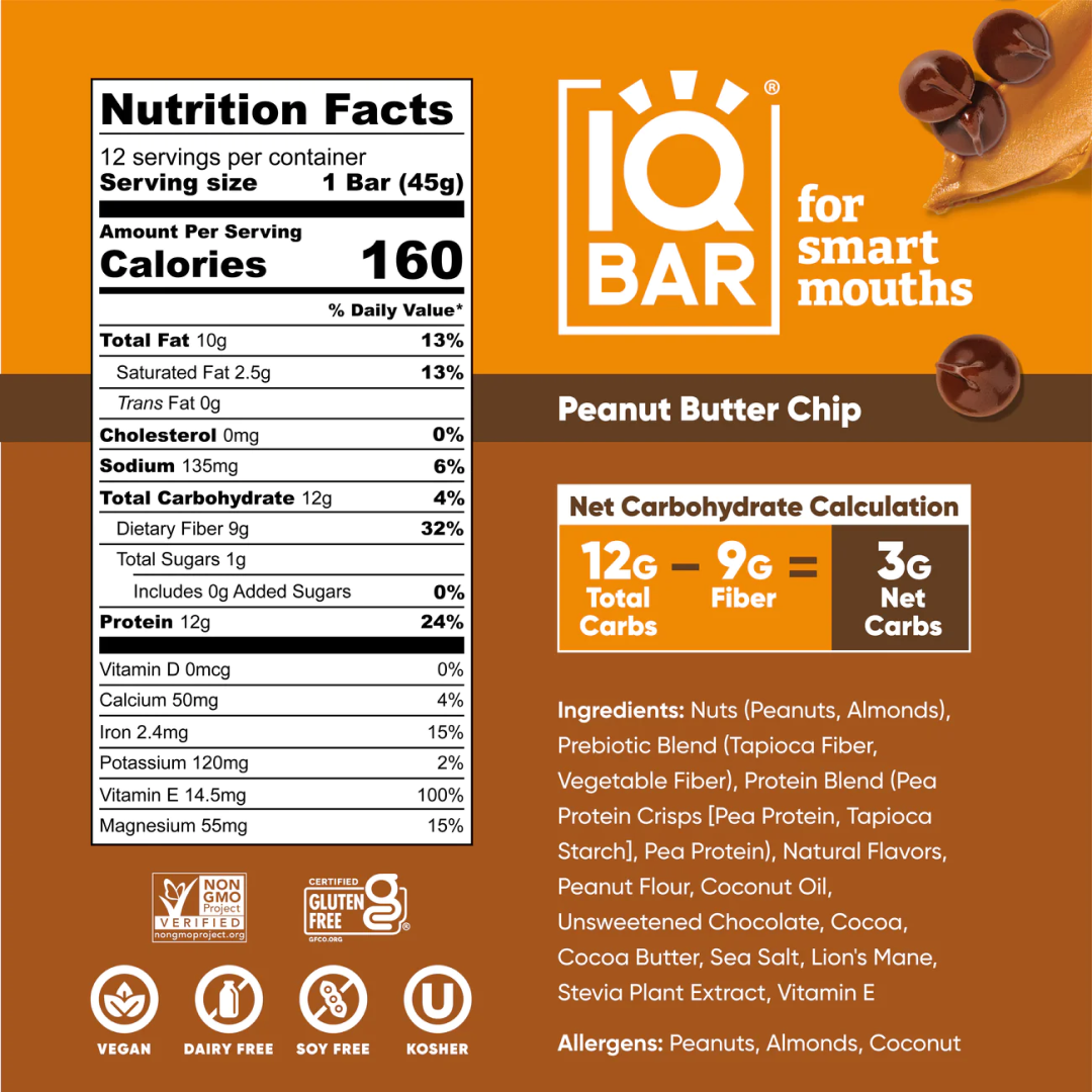 IQ Bar Peanut Butter Chip