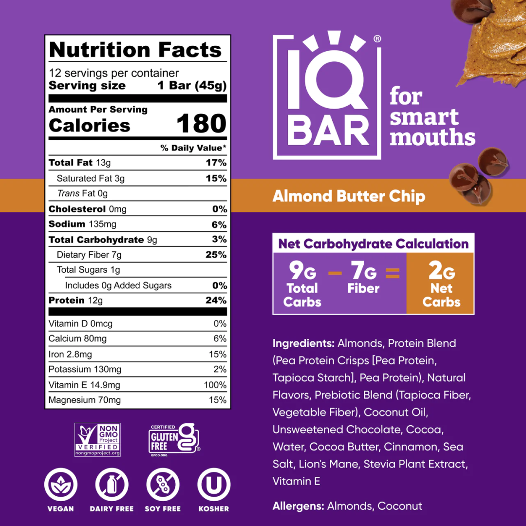 IQ Bar Almond Butter Chip