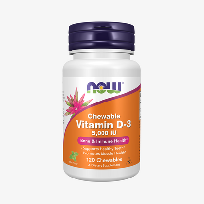 Now Foods VIT D-3 5000 IU CHEWABLE MINT 120 LOZ