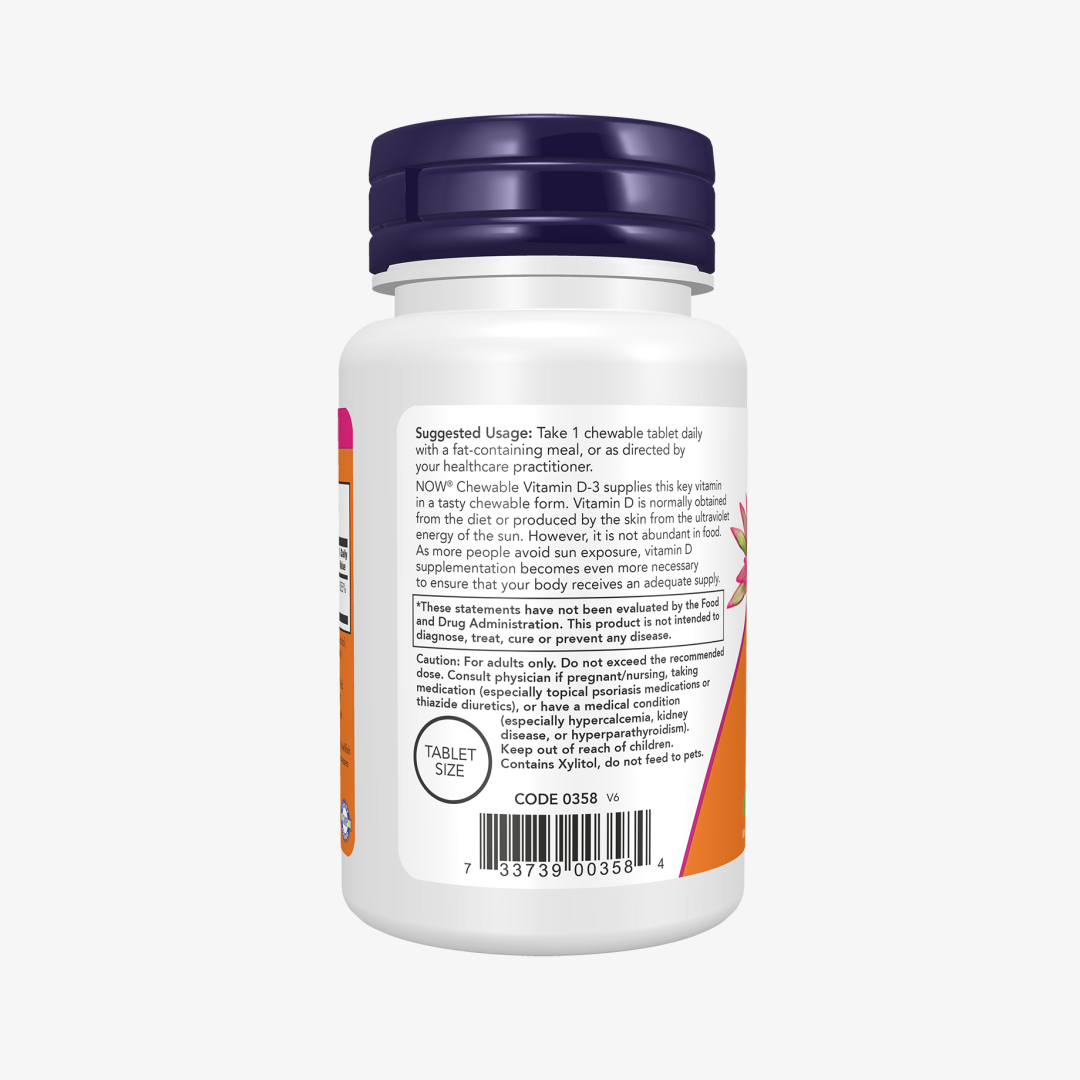 Now Foods VIT D-3 5000 IU CHEWABLE MINT 120 LOZ