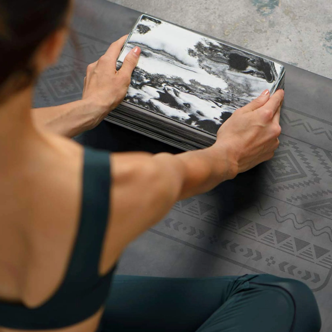 Yogi Bare The Ultimate Yoga Bundle - 4mm Black Paws Mat, Black EVA Block, Black RPET Stretch Strap