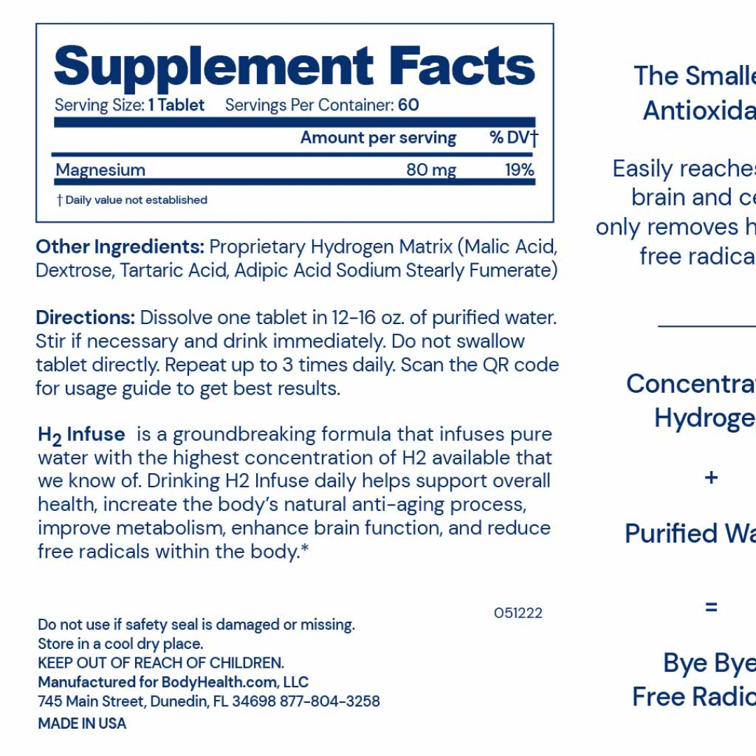 Body Health H2 Infuse - Molecular Hydrogen