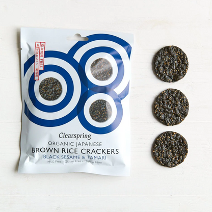 Clearspring Organic Japanese Brown Rice Crackers - Black Sesame