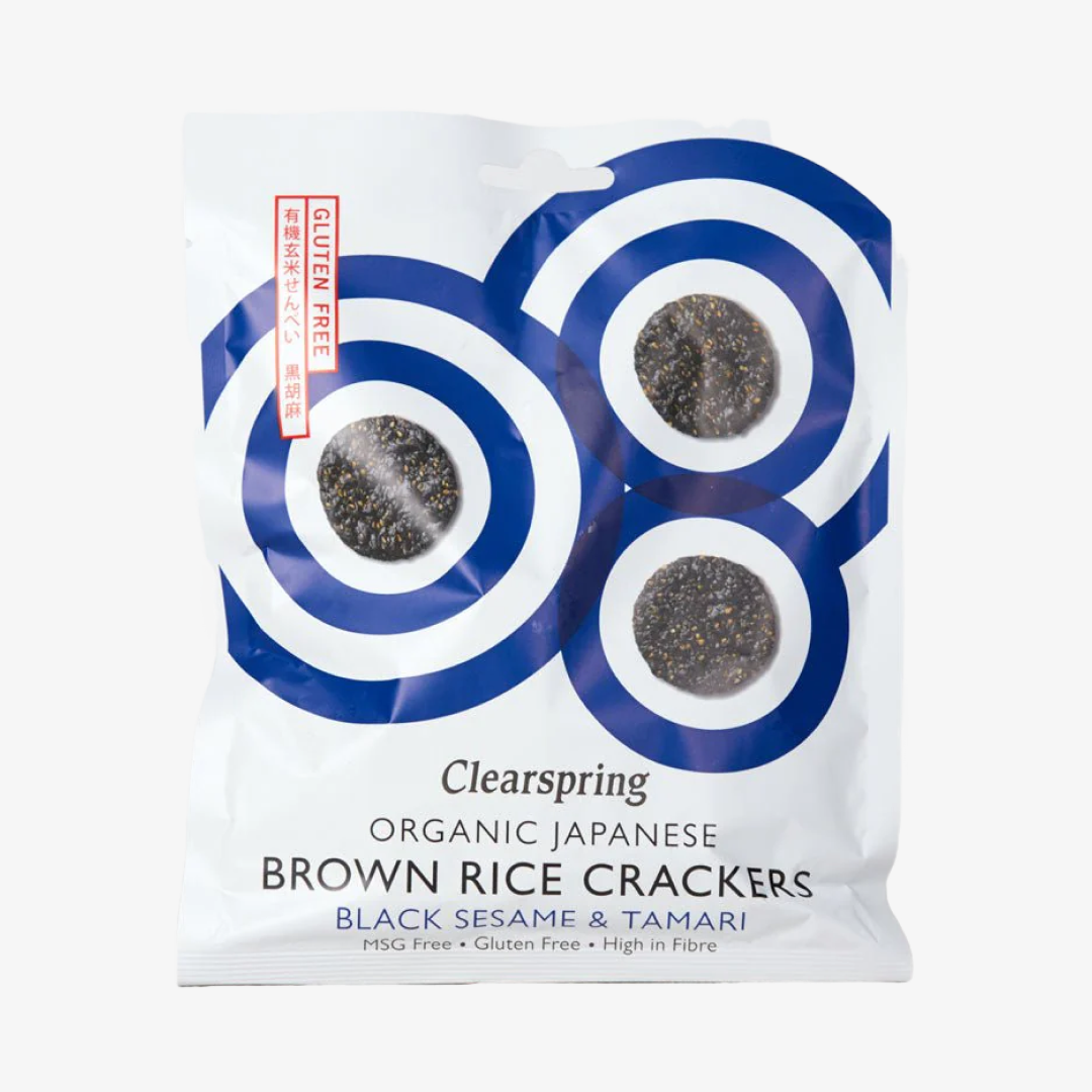 Clearspring Organic Japanese Brown Rice Crackers - Black Sesame