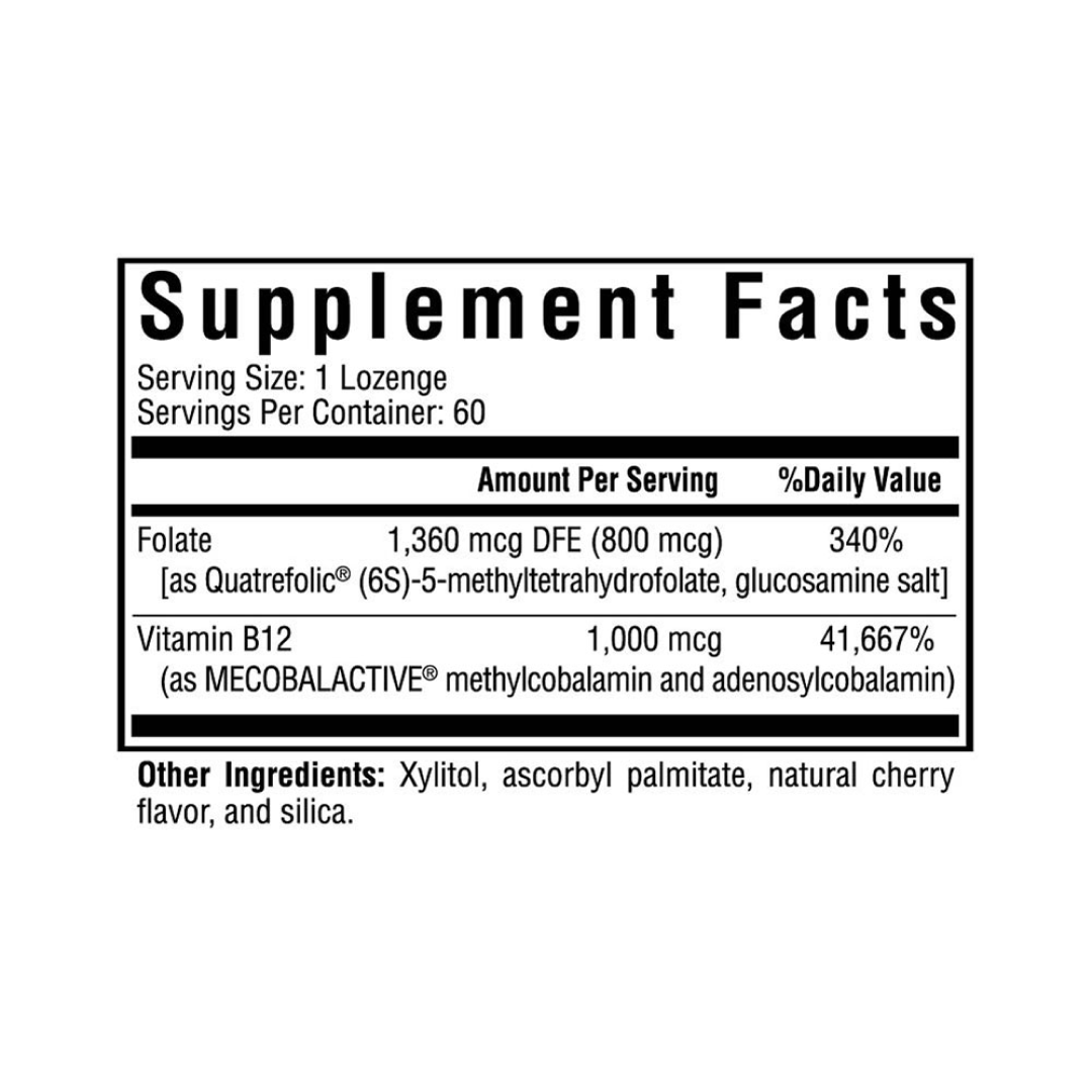 Seeking Health Methyl B12 with L-Methylfolate (Formerly Active B12 with L-5-MTHF) - 60 Lozenges