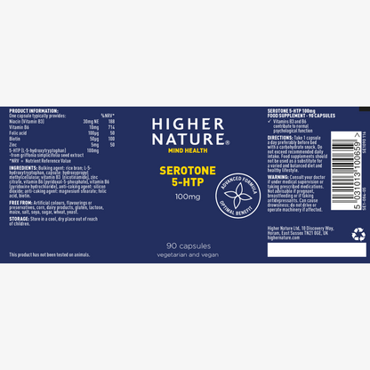 Higher Nature Serotone 5-HTP 100mg