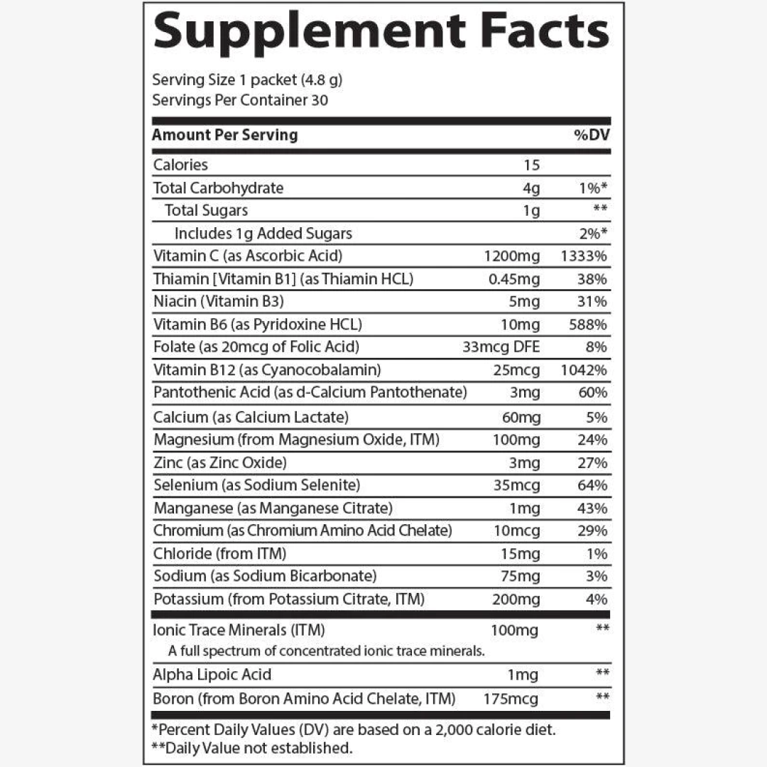 Trace Minerals Trace Minerals - PowerPak 1,200 mg vitamin C+electrolytes+vitamins/minerals (5.1 oz / 144g)