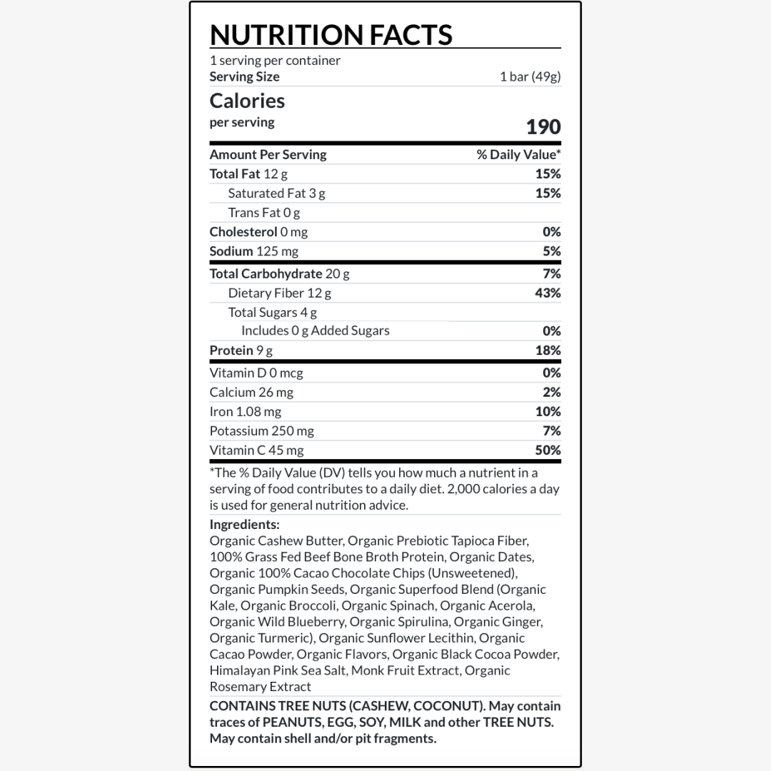 Paleovalley Superfood Bars Dark Chocolate Chip