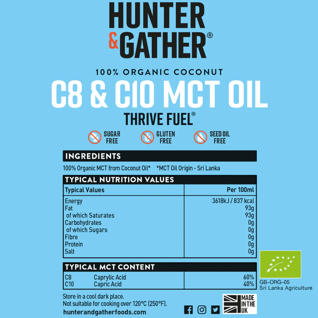 Hunter & Gather Organic 100% Coconut MCT Oil