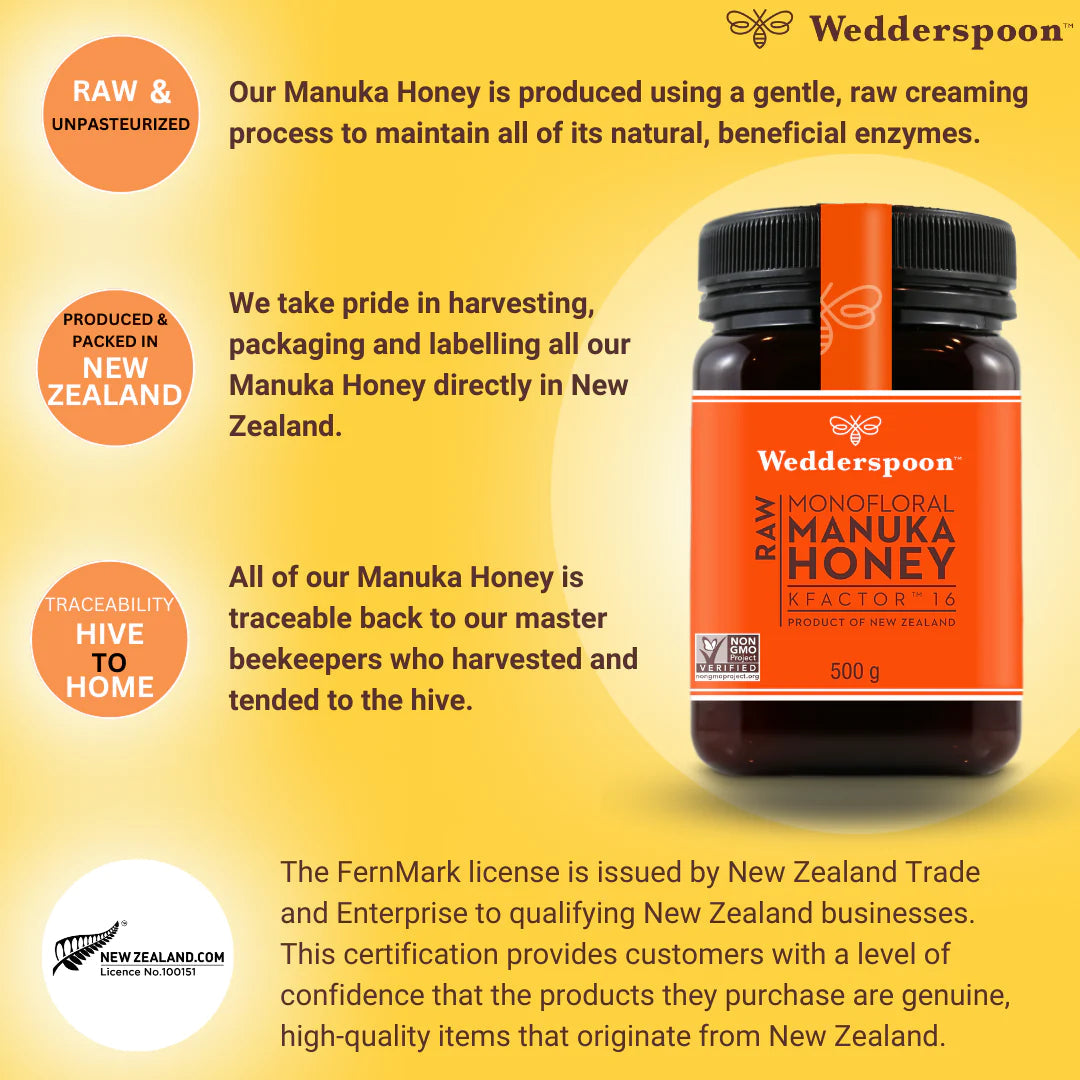 Wedderspoon Raw Manuka Honey - KFactor 16