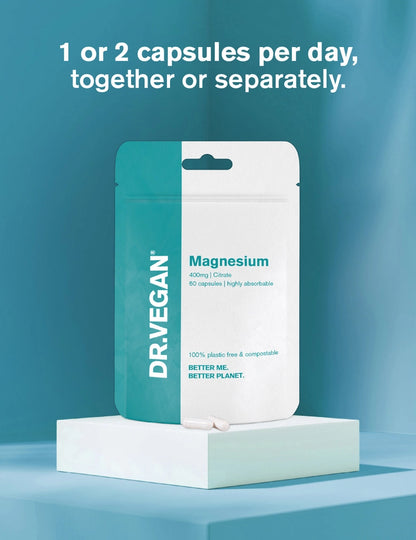 DR. VEGAN - Magnesium Citrate | 400mg | 60 Capsules | Highly Absorbable