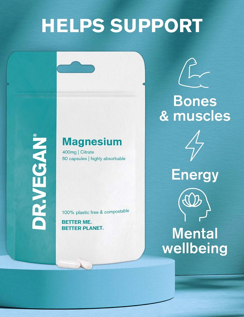 DR. VEGAN - Magnesium Citrate | 400mg | 60 Capsules | Highly Absorbable