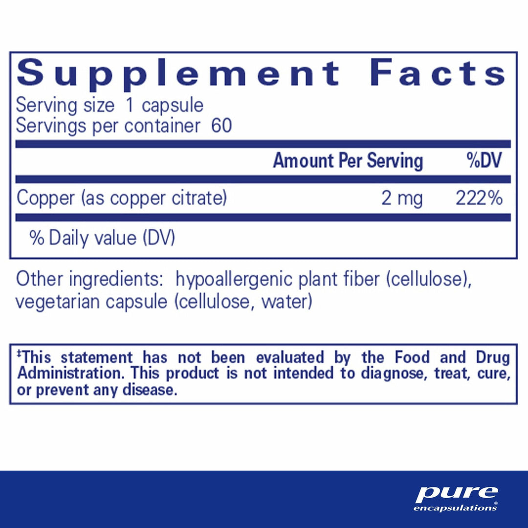 Pure Encapsulations Copper (citrate)