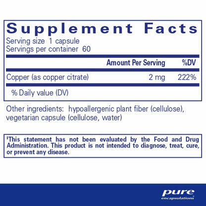 Pure Encapsulations Copper (citrate)