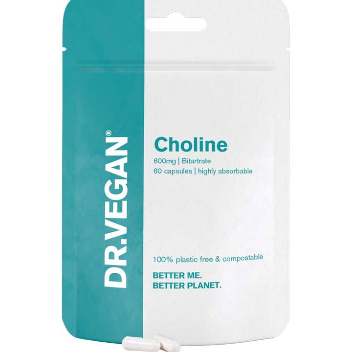 DR. VEGAN - Choline 600mg | Bitartrate | 60 Capsules