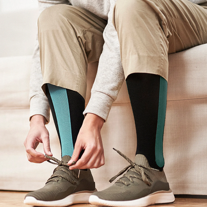 Ostrichpillow Bamboo Compression Socks (Blue & Green)