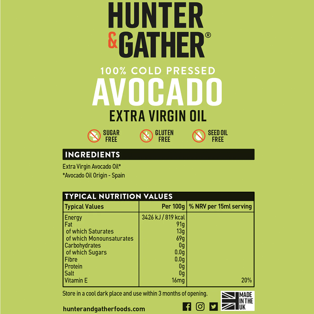 Hunter & Gather Cold Pressed Extra Virgin Avocado Oil