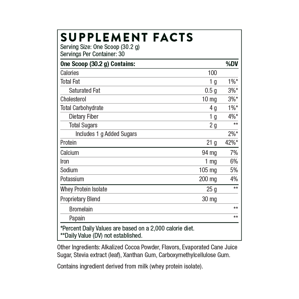 Thorne Whey Protein Isolate - Chocolate