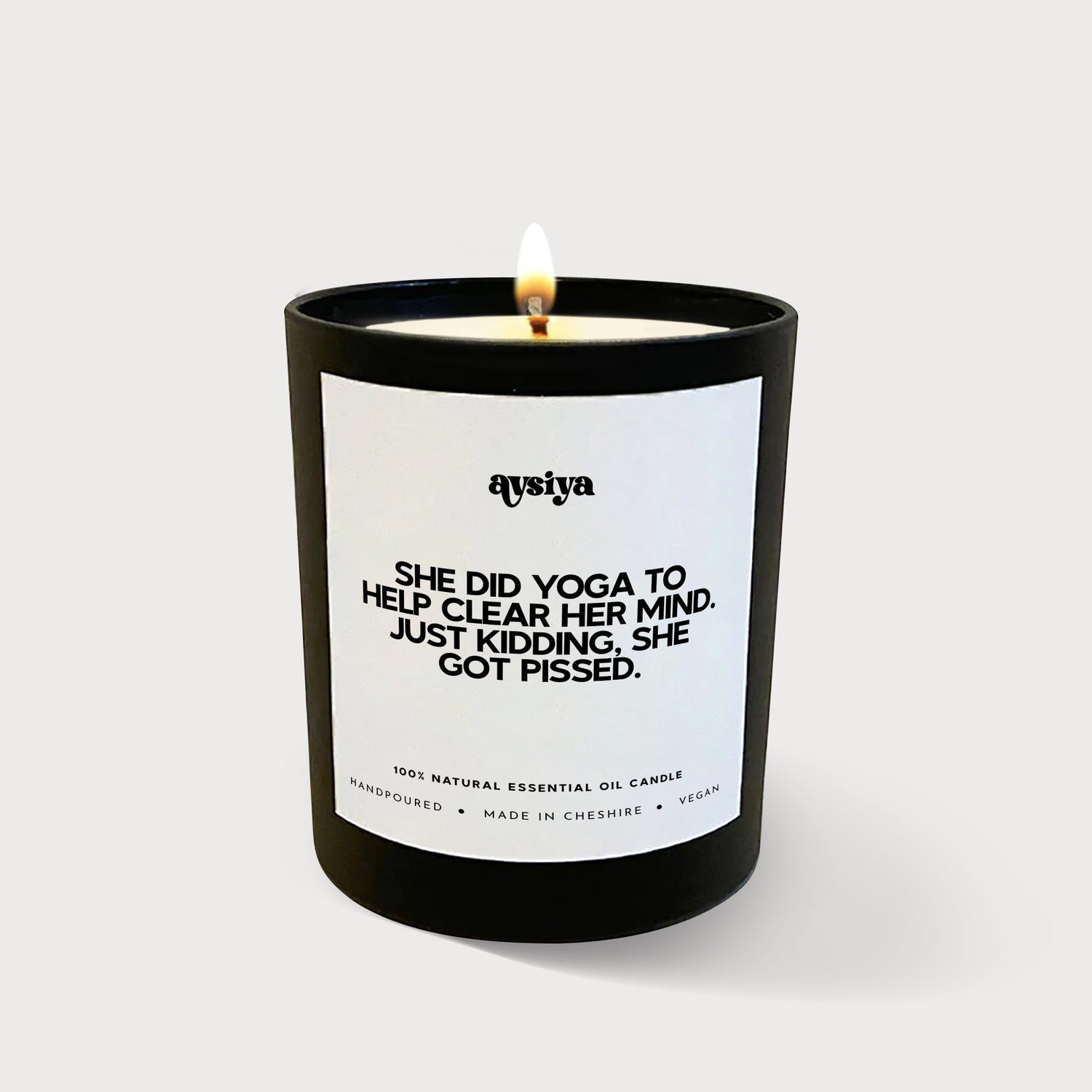 Luxury Scented Candle with Funny Quote in Black and Quote