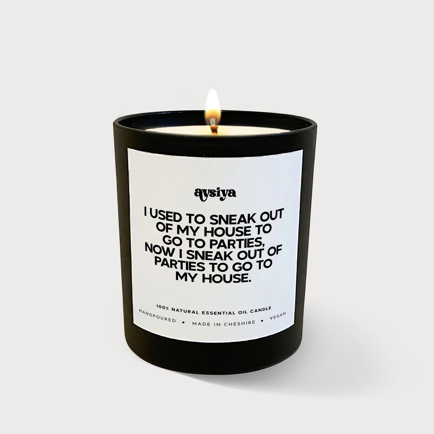Luxury Scented Candle with Funny Quote in Black and Quote